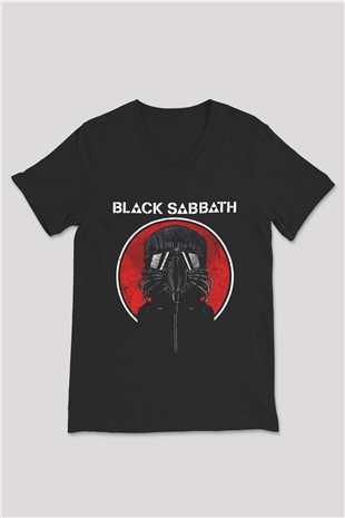 Black Sabbath Siyah Unisex V Yaka Tişört