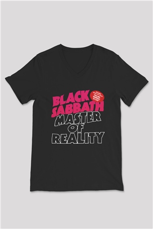 Black Sabbath Siyah Unisex V Yaka Tişört T-Shirt