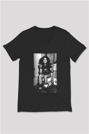 Black Sabbath Siyah Unisex V Yaka Tişört T-Shirt