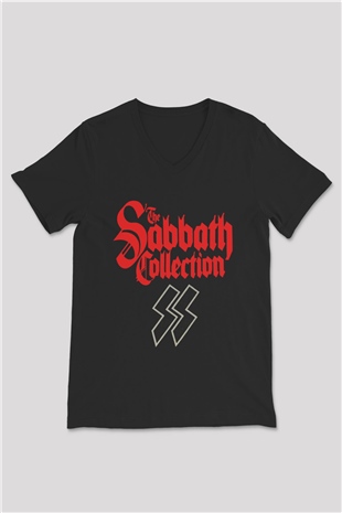 Black Sabbath Siyah Unisex V Yaka Tişört T-Shirt