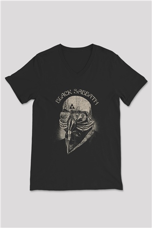 Black Sabbath Siyah Unisex V Yaka Tişört