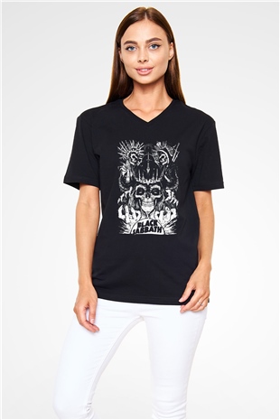 Black Sabbath Siyah Unisex V Yaka Tişört