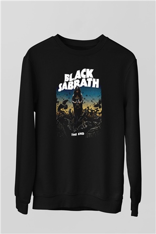 Black Sabbath The End Beyaz Unisex Sweatshirt