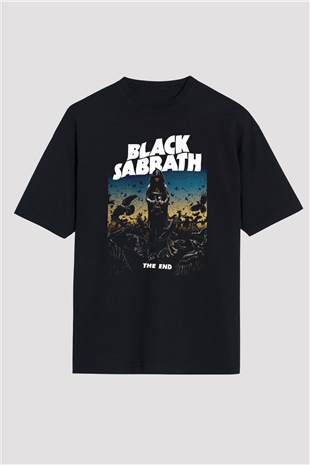 Black Sabbath The End Beyaz Oversize Tişört Oversize T-shirt - TişörtFabrikası