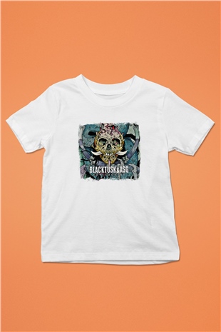 Black Tusk Baskılı Unisex Beyaz Çocuk Tişört