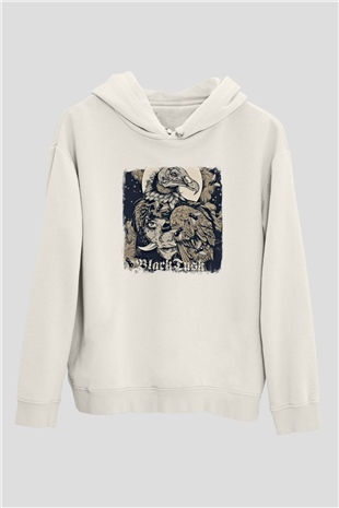 Black Tusk Baskılı Unisex Beyaz Hoodie