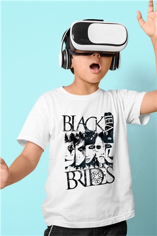 Black Veil Brides Baskılı Beyaz Unisex Çocuk Tişört