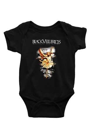 Black Veil Brides Baskılı Siyah Bebek Body - Zıbın