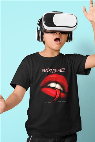 Black Veil Brides Baskılı Siyah Unisex Çocuk Tişört