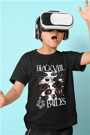 Black Veil Brides Baskılı Siyah Unisex Çocuk Tişört
