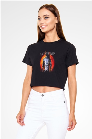 Black Veil Brides Baskılı Unisex Siyah Crop Top Tişört