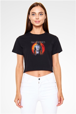 Black Veil Brides Baskılı Unisex Siyah Crop Top Tişört