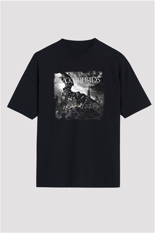 Black Veil Brides Baskılı Unisex Siyah Oversize Tişört