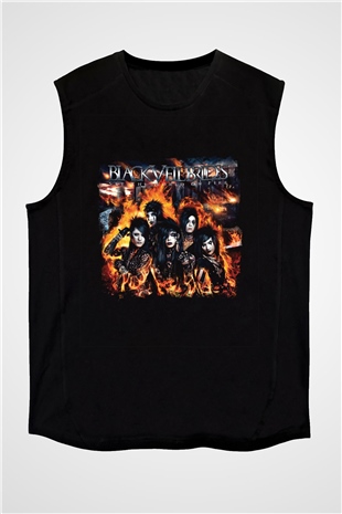 Black Veil Brides Baskılı Unisex Siyah Kolsuz Tişört