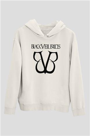 Black Veil Brides Beyaz Unisex Kapşonlu Sweatshirt