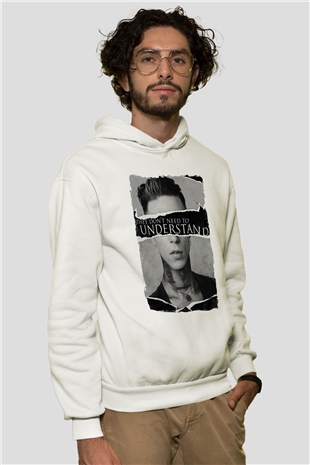 Black Veil Brides Beyaz Unisex Kapüşonlu Sweatshirt