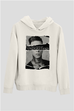 Black Veil Brides Beyaz Unisex Kapüşonlu Sweatshirt