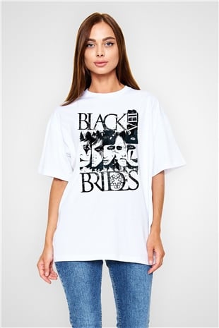 Black Veil Brides Beyaz Unisex Oversize Tişört T-Shirt