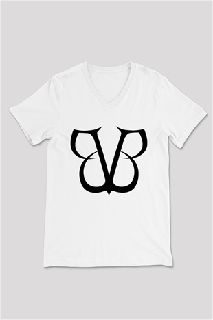 Black Veil Brides Beyaz Unisex V Yaka Tişört T-Shirt