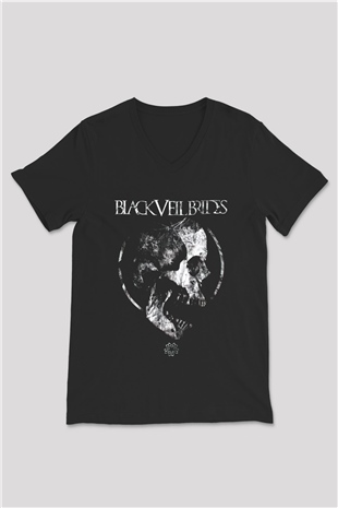 Black Veil Brides Siyah Unisex V Yaka Tişört T-Shirt