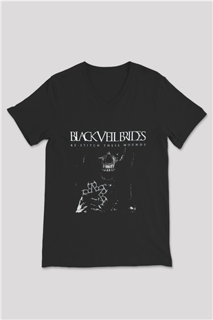 Black Veil Brides Siyah Unisex V Yaka Tişört