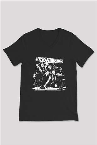 Black Veil Brides Siyah Unisex V Yaka Tişört T-Shirt