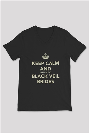 Black Veil Brides Siyah Unisex V Yaka Tişört