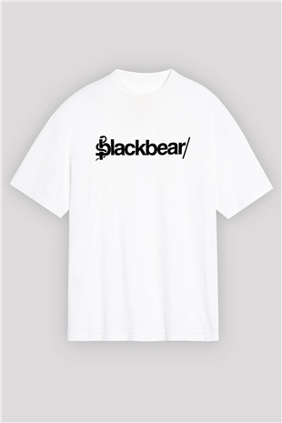 BlackBear Beyaz Unisex Oversize Tişört T-Shirt