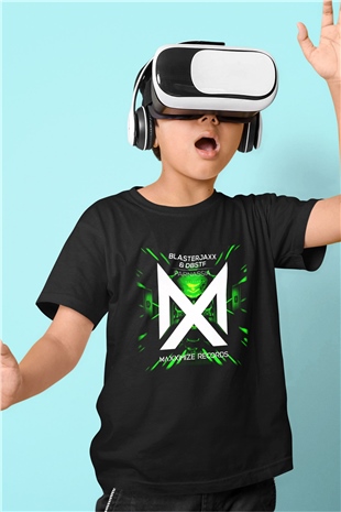 Blasterjaxx Baskılı Siyah Unisex Çocuk Tişört