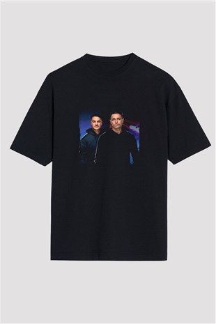 Blasterjaxx Baskılı Unisex Oversize Siyah Tişört