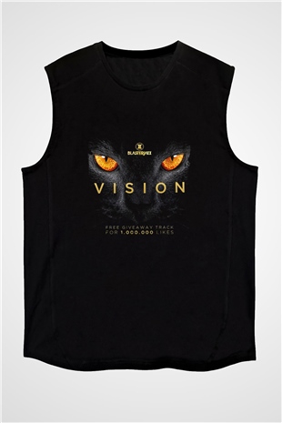 Blasterjaxx Baskılı Unisex Siyah Kolsuz Tişört