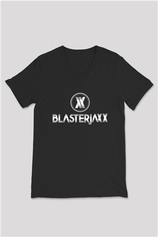 Blasterjaxx Siyah Unisex V Yaka Tişört