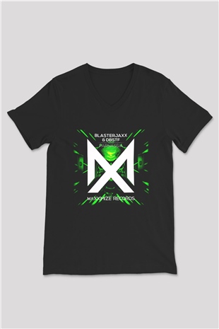 Blasterjaxx Siyah Unisex V Yaka Tişört T-Shirt