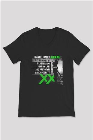 Blasterjaxx Siyah Unisex V Yaka Tişört