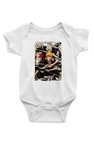 Bleach Baskılı Beyaz Unisex Bebek Body - Zıbın