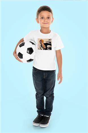 Bleach Baskılı Beyaz Unisex Beyaz Çocuk Tişört - Tshirt