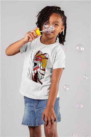 Bleach Baskılı Beyaz Unisex Beyaz Çocuk Tişört - Tshirt