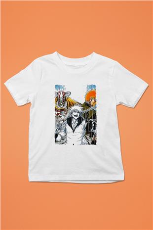 Bleach Baskılı Beyaz Unisex Beyaz Çocuk Tişört - Tshirt