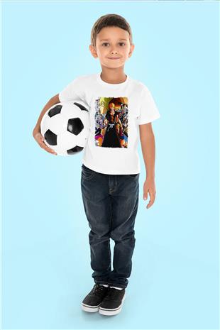 Bleach Baskılı Beyaz Unisex Beyaz Çocuk Tişört - Tshirt