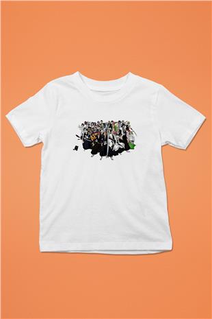 Bleach Baskılı Beyaz Unisex Beyaz Çocuk Tişört - Tshirt