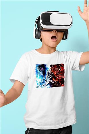 Bleach Baskılı Beyaz Unisex Beyaz Çocuk Tişört - Tshirt