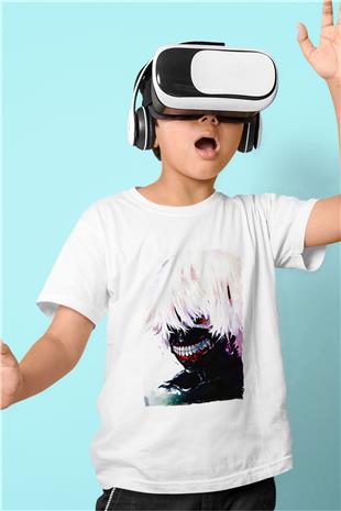 Bleach Baskılı Beyaz Unisex Beyaz Çocuk Tişört - Tshirt