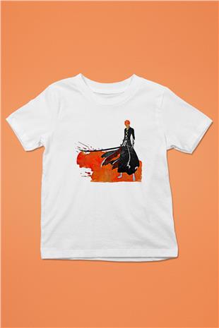 Bleach Baskılı Beyaz Unisex Beyaz Çocuk Tişört - Tshirt