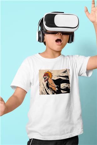 Bleach Baskılı Beyaz Unisex Beyaz Çocuk Tişört - Tshirt
