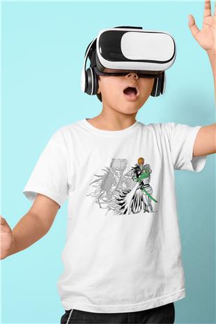 Bleach Baskılı Beyaz Unisex Beyaz Çocuk Tişört - Tshirt
