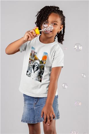 Bleach Baskılı Beyaz Unisex Beyaz Çocuk Tişört - Tshirt