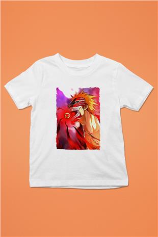 Bleach Baskılı Beyaz Unisex Beyaz Çocuk Tişört - Tshirt
