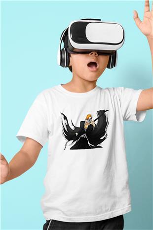 Bleach Baskılı Beyaz Unisex Beyaz Çocuk Tişört - Tshirt
