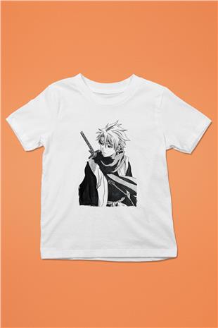 Bleach Baskılı Beyaz Unisex Beyaz Çocuk Tişört - Tshirt