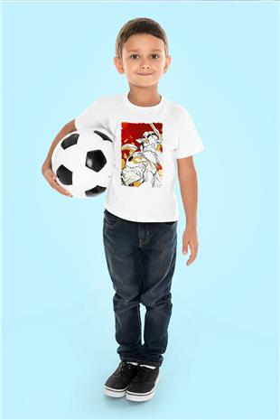 Bleach Baskılı Beyaz Unisex Beyaz Çocuk Tişört - Tshirt